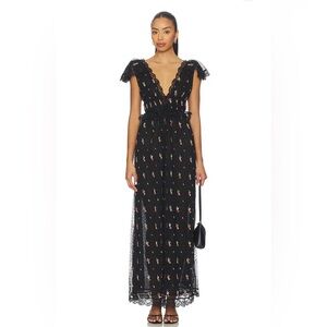 Poppy Pleated Lace Maxi Dress in Black
For Love & Lemons